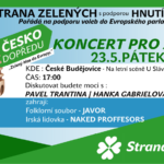 Koncert pro zelené: v pátek 23. května od 17 hodin na letní scéně Slavie (pod kaštany)